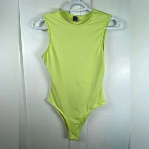 Shein - Neon light green body suite - small